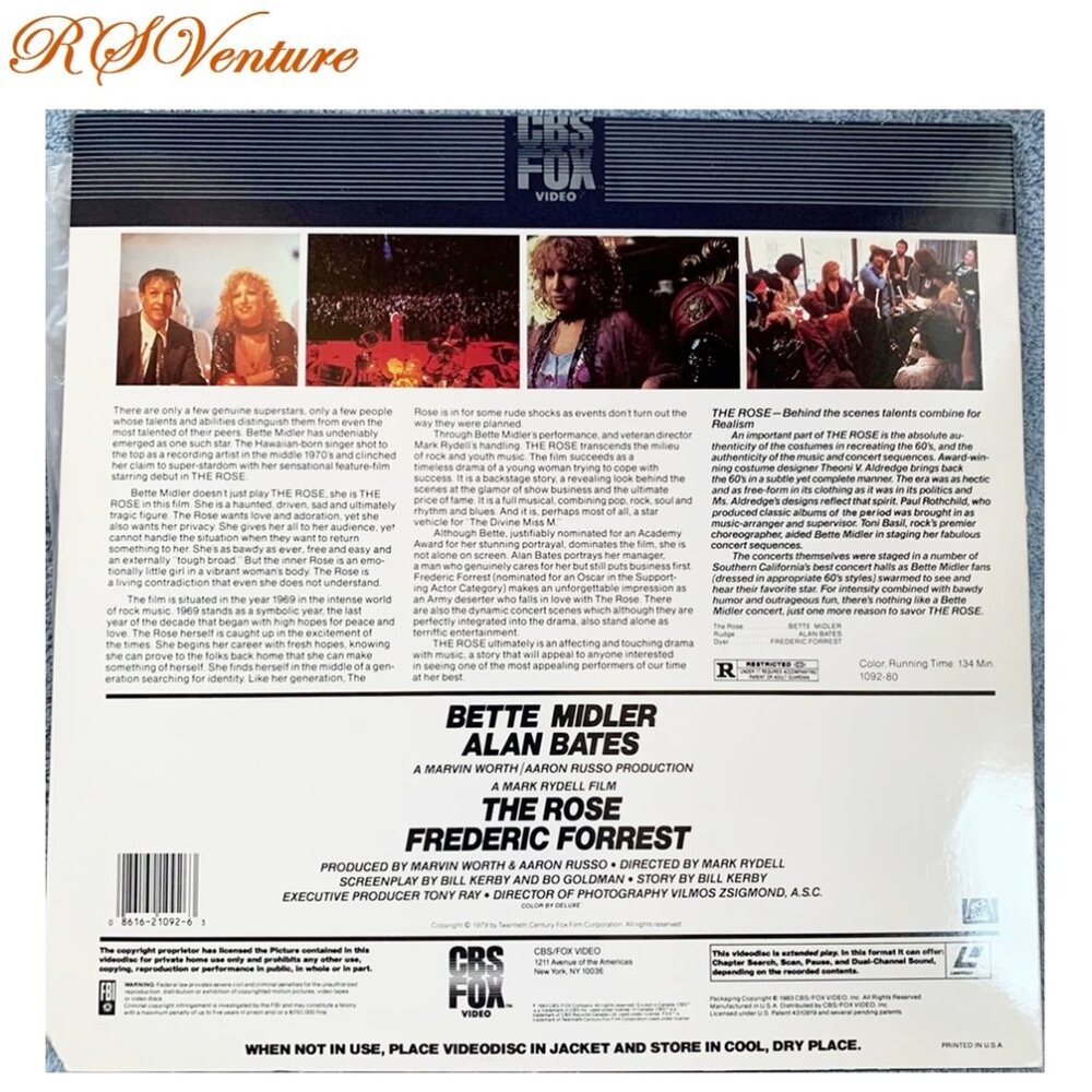 LaserDisc Film "THE ROSE" - Picture 2 of 3